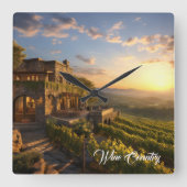 Weinland Quadratische Wanduhr (Vorderseite)