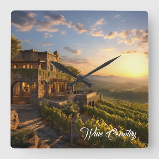 Weinland Quadratische Wanduhr (Vorderseite)