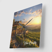 Weinland Quadratische Wanduhr (Winkel)