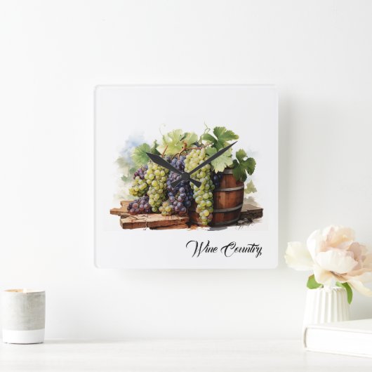 Weinland Quadratische Wanduhr (Zuhause)