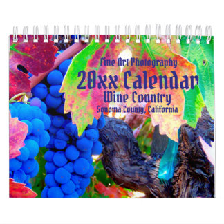 Weinland, Sonoma Landkreis, Kalifornien Kalender