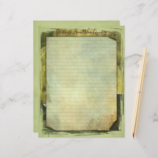 Weinland-Stationar 8.5''x11' (Vorderseite/Rückseite Beispiel)