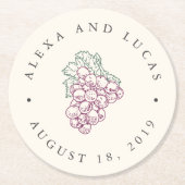 Weinlandhochzeit Runder Pappuntersetzer (Vorderseite)