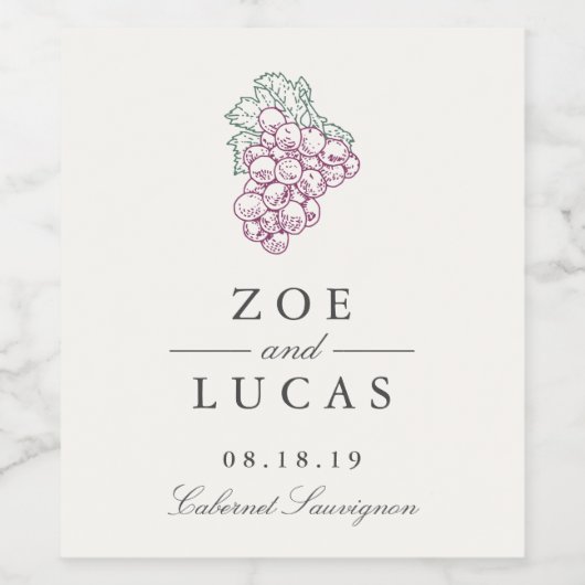 Weinlandhochzeit Weinetikett (Einzelnes Label)