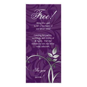 Weinleaf Swirl Wein Lila Silber Werbekarte