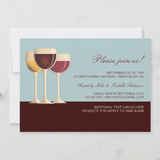Weinlese Weinprobe Party Einladung (Rückseite)