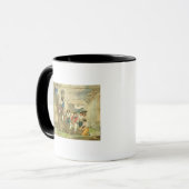 Weinleser, die Trauben zur Presse tragen Tasse (Vorderseite Links)