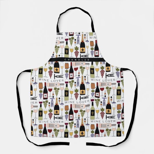 Weinliebhaber Flaschen, Gläser und Zubehör Muster Schürze (Vorderseite)