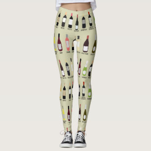 Weinliebhaber Flaschen mit Gemusterten Bezeichnung Leggings