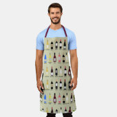 Weinliebhaber Flaschen mit Gemusterten Bezeichnung Schürze (Getragen)