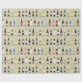 Weinliebhaber Flaschen mit Namen Gemustert Geschenkpapier (Flach)