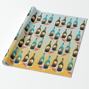 Weinliebhaber Flaschen Muster Geschenkpapier