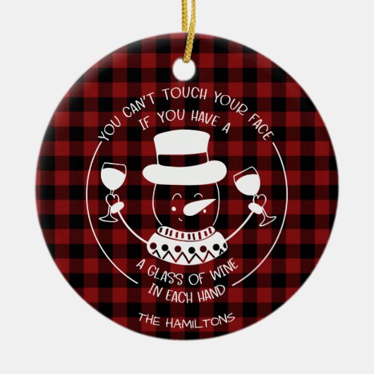 Weinliebhaber Funny 2020 Covid Pandemic Weihnachte Keramik Ornament (Vorne)