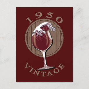 Weinliebhaber Geburtstag - 1950 Jahrgang Postkarte