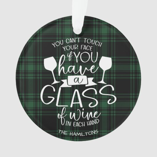 Weinliebhaber Gift Funny 2020 Covid Weihnachten Gr Ornament (Vorderseite)