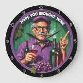 Weinliebhaber mit Zigarrenportrait Große Wanduhr (Vorderseite)