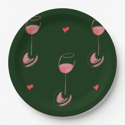Weinliebhaber Pappteller (Vorderseite)