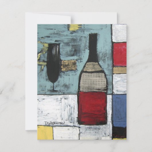 Weinliebhaber Party Einladung - Art Chefkoch (Vorderseite)