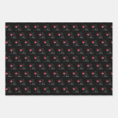 Weinliebhaber rote und schwarze Wrapping Paper She Geschenkpapier Set (Vorderseite 3)
