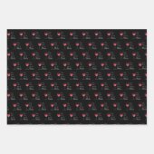 Weinliebhaber rote und schwarze Wrapping Paper She Geschenkpapier Set (Vorderseite)