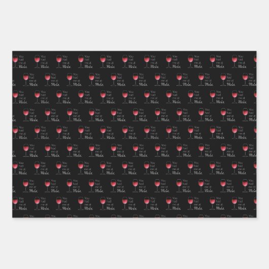 Weinliebhaber rote und schwarze Wrapping Paper She Geschenkpapier Set (Vorderseite)