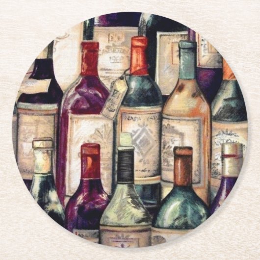 Weinliebhaber Runde Untersetzer (Vorderseite)