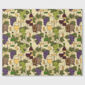 Weinliebhaber Traubenmuster Geschenkpapier (Flach)