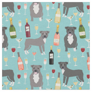 Weinliebhaber von Pitbullen Stoff