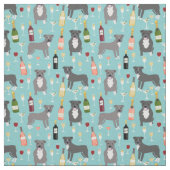 Weinliebhaber von Pitbullen Stoff (Muster)