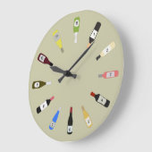 Weinliebhaber Weinflaschen Große Wanduhr (Winkel)