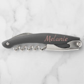 Weinliebhaber Zitat Rosa und Schwarz Personalisier Kellnermesser (Rückseite)