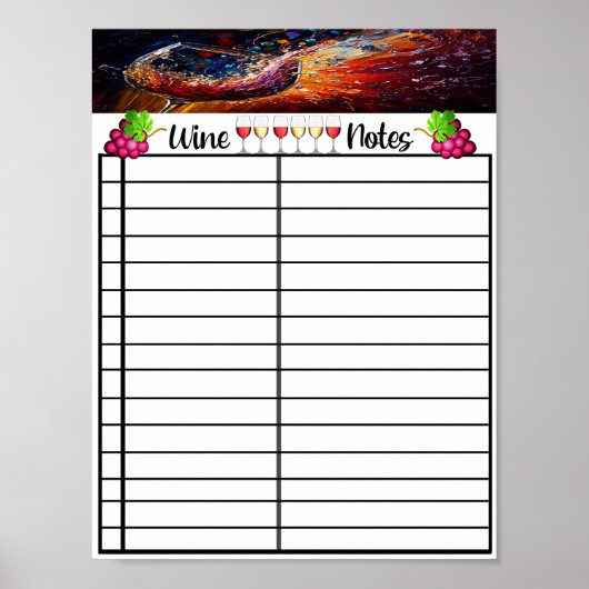 Weinliste organisiert poster (Vorne)