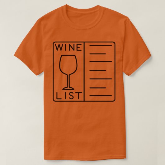 Weinliste T-Shirt (Design vorne)