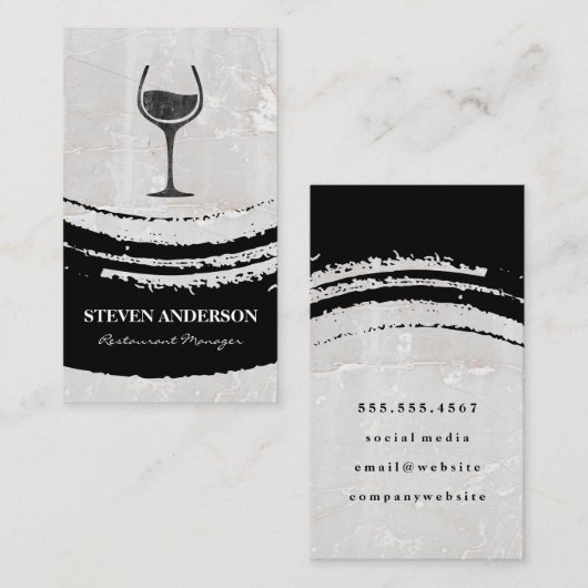 Weinlogo | Rock Texture Visitenkarte (Vorne/Hinten)