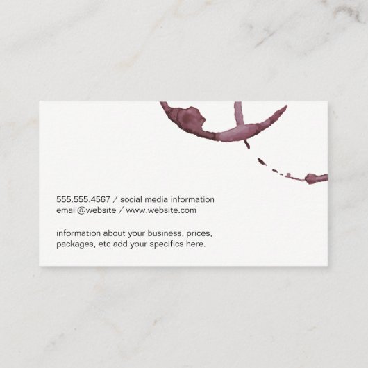 Weinlogo | Rosa Marmor Visitenkarte (Rückseite)