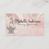 Weinlogo | Rosa Marmor Visitenkarte (Vorderseite)