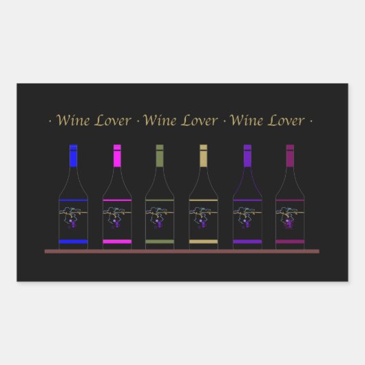 WEINLOVER_6 FLASCHE RECHTECKIGER AUFKLEBER (Vorderseite)