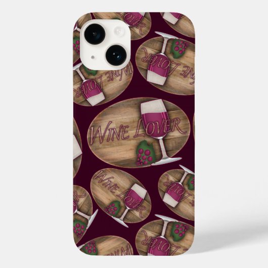 Weinlover auf dem Holzoval Case-Mate iPhone Hülle (Rückseite)