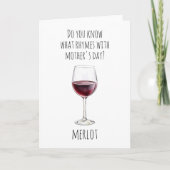Weinlover Rote Mutter Tag Merlot Karte (Vorderseite)
