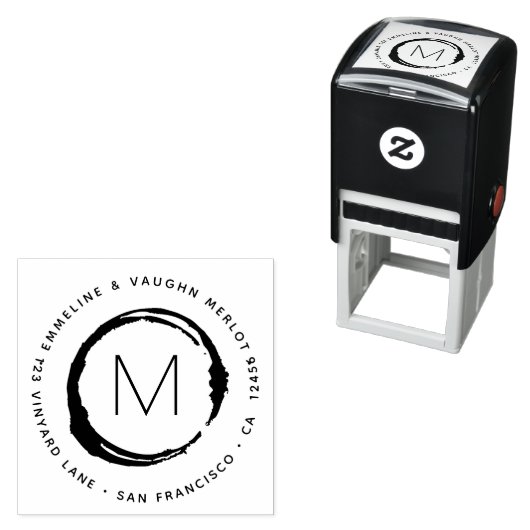 Weinlupe mit Monogramm-Glaszirkular Permastempel (Beispiel)