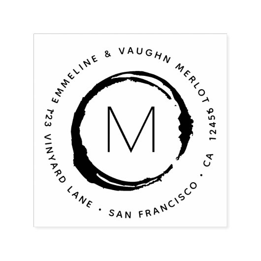 Weinlupe mit Monogramm-Glaszirkular Permastempel (Design)