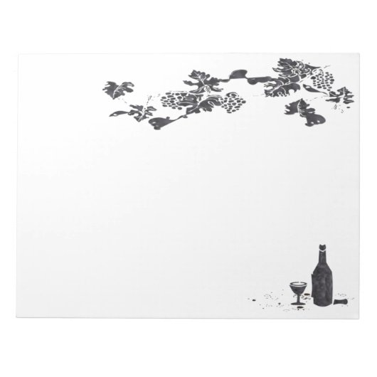 Weinmenü Notepad Notizblock (Vorderseite)