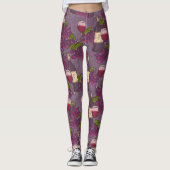 Weinmuster Leggings (Vorderseite)