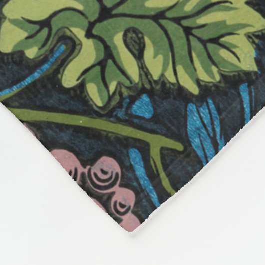 Weinmuster, William Morris Fleecedecke (Ecke)