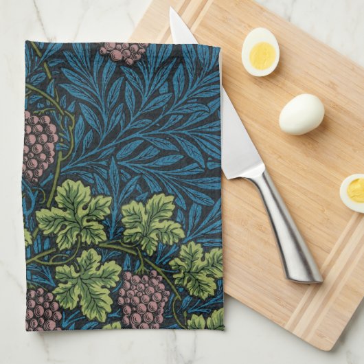 Weinmuster, William Morris Geschirrtuch (Viertel Falte)