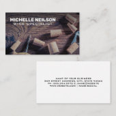 Weinöffner und Korken auf Holztisch-Visitenkarte Visitenkarte (Vorne/Hinten)