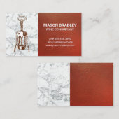 Weinöffnung | Roter Ledermarmor Visitenkarte (Vorne/Hinten)