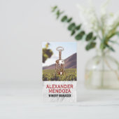 Weinöffnung | Weißer Marmor | Weinberg Visitenkarte (Stehend Vorderseite)