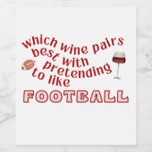 Weinpaare Fußball lustiges Gameday Weinlabel Weinetikett (Einzelnes Label)