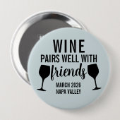 Weinparadies mit Freunden beim Verkostung Button (Vorne & Hinten)